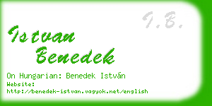 istvan benedek business card